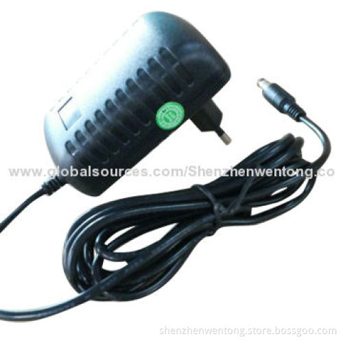 12V 1.5A AC/DC Adapter with EU Plug, Pass EMC/LVD Testing